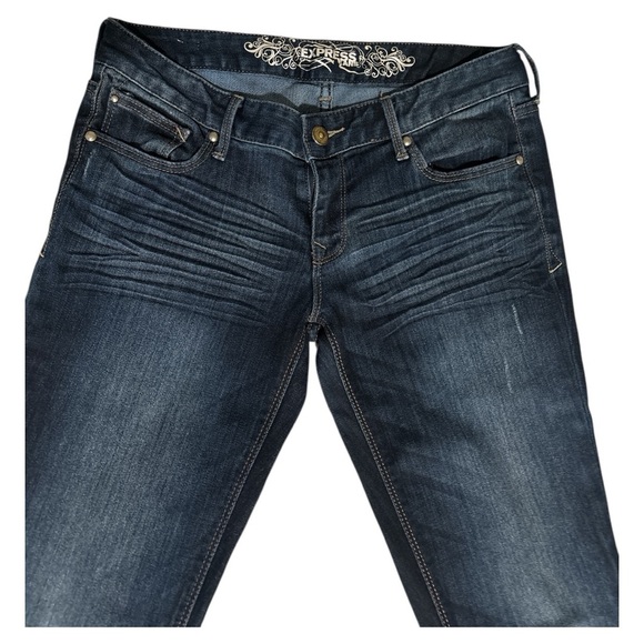 Express Blue Skinny Jeans with Vintage Wash - Picture 1 of 4